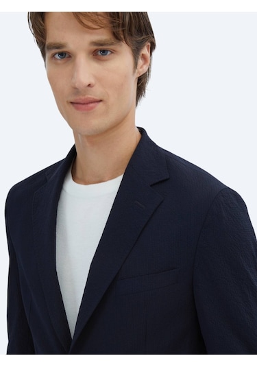 Kip Lacivert Desenli Modern Fit Takım Elbise Lacivert
