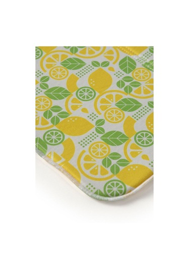 Bulaşık Kurutma Örtüsü, Bulaşıklık, Tezgah Üstü Bulaşık Matı, Süper Emici Mutfak Matı, Limon Desenli Çok Renkli