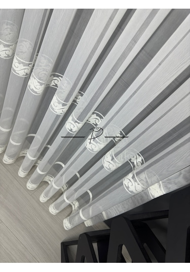 Tül Perde Etek 3 Hiza Hürrem Desen Etek İşleme Ekru