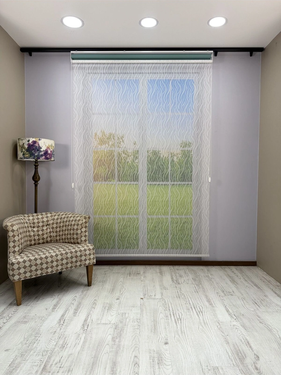 Eva Serisi Su Yolu Desenli Çift Mekanizmalı Petrol Yeşili Perde Petrol Yeşili