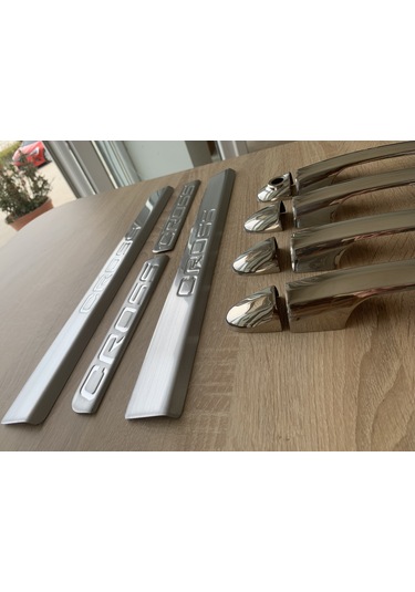 Egea Cross Krom Kapı Kolu ve Kapı Eşiği Seti Paslanmaz Çelik