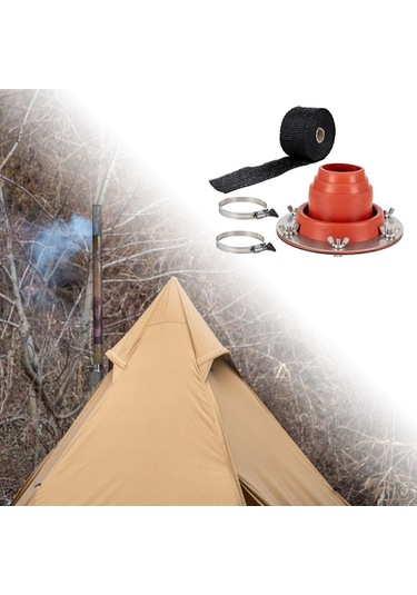 Suntek Çadır Soba Jack Baca Silikon Anti Haşlanma Turuncu Turuncu