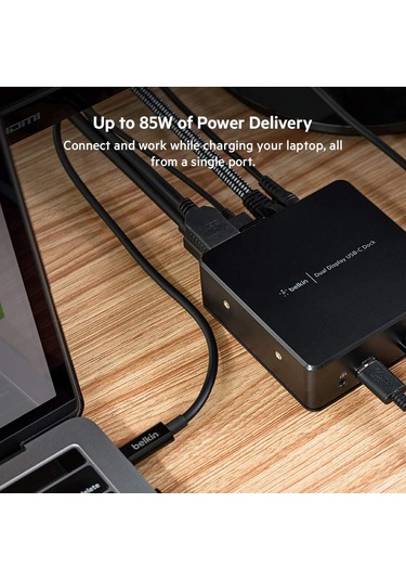 Belkin Usb-c Çift Ekran Bağlantı İstasyonu 85w Güç Dağıtımı, Hdm