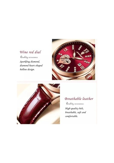 Novahub 2024 Mavi Kadın Saatler Deri Romantik Kırmızı Kadran Lüks Bayan Su Geçirmez Kuvars Tarihi Marka Kol Saati Mavi