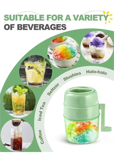 Jialan Kar Koni Makinesi Traş Buz Makinesi Manuel Buz Tıraş Yeşil