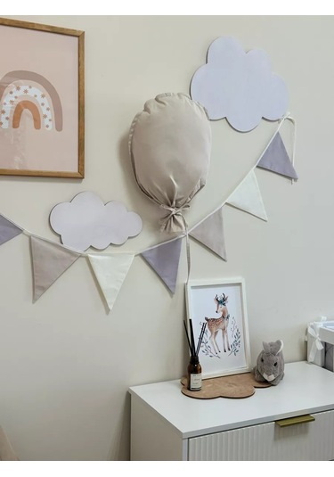 Mamibro Kumaş Bayraklı Işık Zinciri 201246483 Çok Renkli