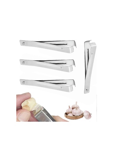 4 Adet Paslanmaz Çelik Sarımsak Soyucu - Sarımsak Soyma Klipsleri Çok Renkli