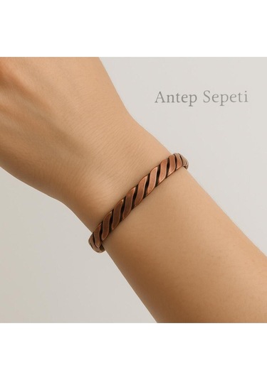 Bakır Vintage Burgu Bileklik Kahverengi