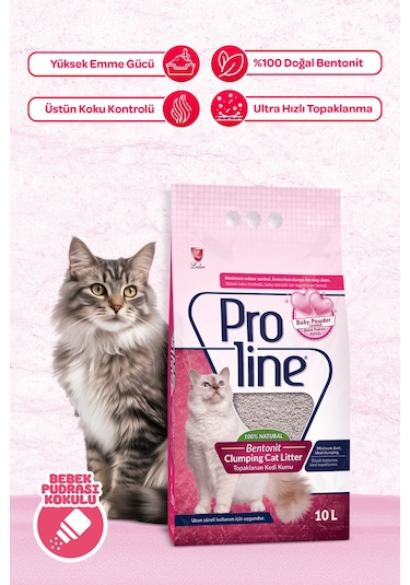 Bebek Pudrası Kokulu, Bentonit Kedi Kumu 10 Lt