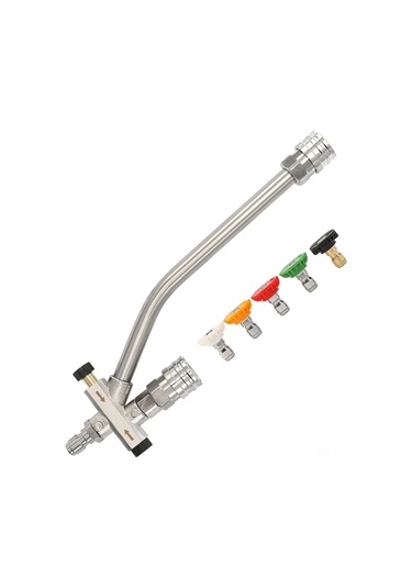 Yifomall "304 Paslanmaz Çelik Köpük Topu Ve Basınçlı Yıkayıcı Çift Uçlu Aksesuar Seti - 5 Nozul Dahil"