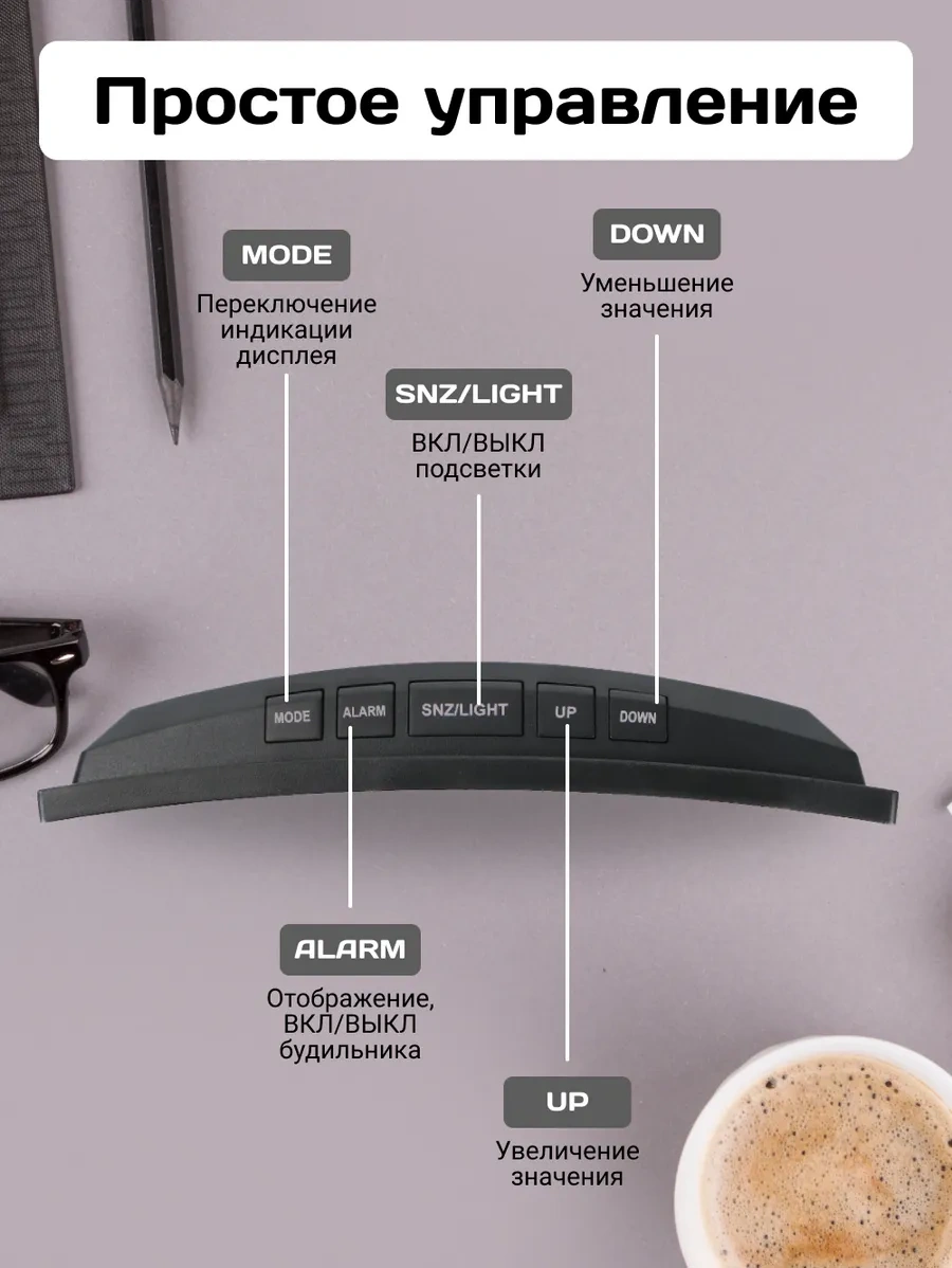 Artclock Masaüstü Elektronik Saat Prizden Şarjlı Çalar Saat İç Mekan İçin 243689368 Siyah