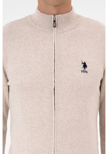 U.s. Polo Assn. Erkek Taş Melanj Hırka Triko 50313684-vr225 Tas Melanj