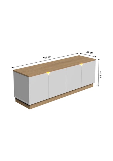 Bohem 150 Cm Ledli Tv Ünitesi Mdf Kapak Ceviz - Beyaz