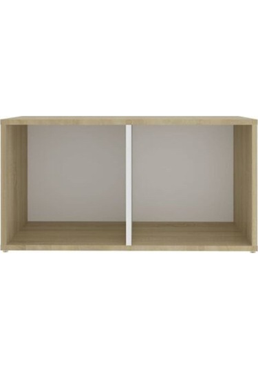 Tdesıgno Avcı Kitaplıklı Televizyon Sehpası - Ünitesi -kitaplık-beyaz 180 Cm 8 Raflı Meşe - Beyaz