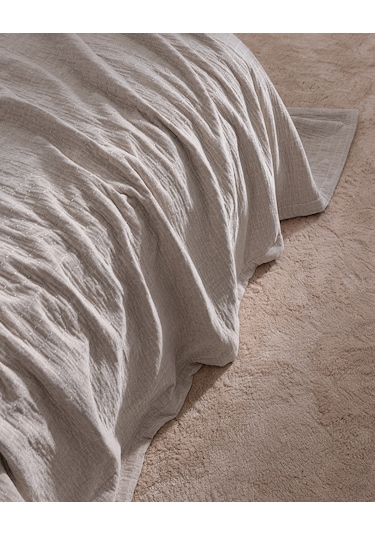 Madame Coco Feolette Çift Kişilik Yatak Örtüsü - Ekru Ekru