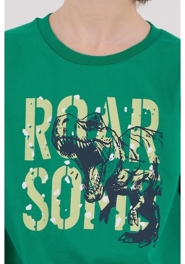 Rolypoly Erkek Çocuk Uzun Kol Pijama Takım Orman Yeşili-1868 Yeşil