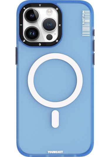 İphone 15 Pro Max Uyumlu Kılıf Magsafe Şarj Özellikli Youngkit Colored Sand Serisi Kapak Siyah