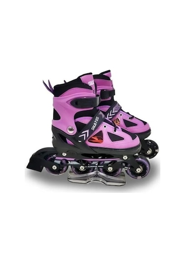 Vadi Mor Silikon Tekerli Ayarlanabilir Işıklı Paten L 39-42 Hp7128 Mor