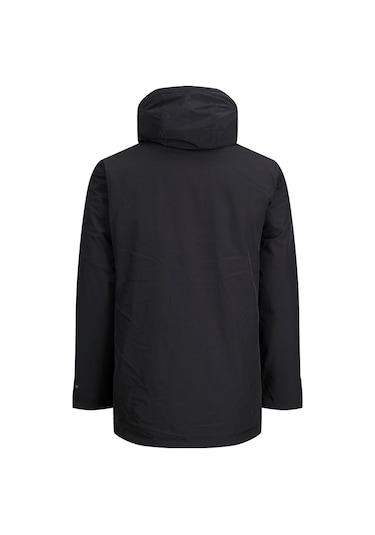 Jack&Jones Kapüşonlu Siyah Erkek Kaban 12211896