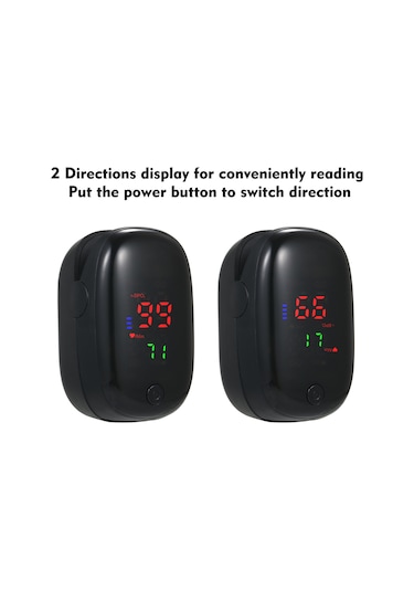 Vkemall Pulse Oksimetre Dijital Parmak Ucu Nabız Oksimetresi Led Ekran Parmak Ucu Oksijen Doygunluğu Art Siyah