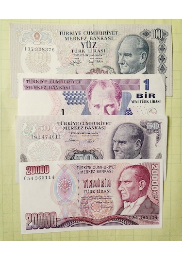 Cumhuriyet İlk Dönemi 6.7.8. Emisyon Koleksiyon Kâğıt Para. Eski Para . Set8