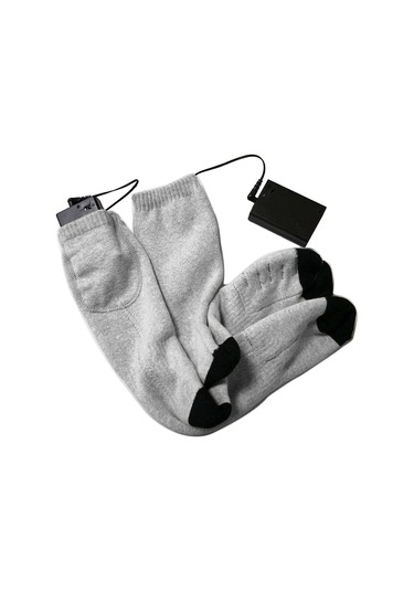 Isıtmalı Çoraplar Elektrikli Isıtma Çorapları Pil İle Çalışan Sıcak Çoraplar Şarj Edilebilir Kış Sıcak Çoraplar Gri