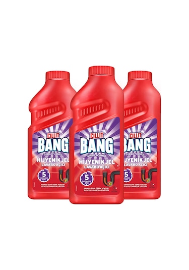 Cillit Bang Turbo Hijyenik Gider Lavabo Açıcı Jel 3 x 500 ML