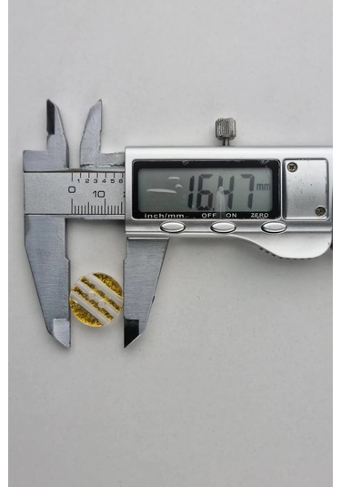 Akrilik Yuvarlak Şeffaf Altın Çizgili Hırka Çeket Yelek Düğmesi 5 Adet