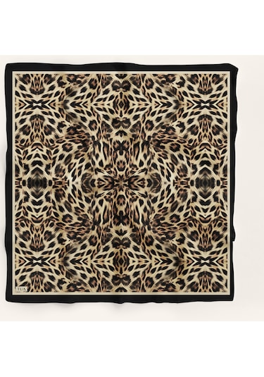 Leo Desen 90x90cm Organic Twill Eşarp/fular Siyah