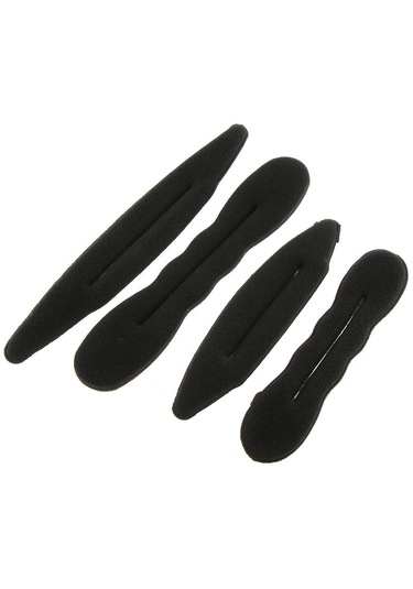 Suntek 4 Parça Sünger Saç Şekillendirici Köpük Donut Bun Siyah