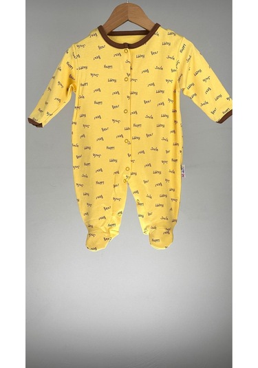 Mıdırık Desenli %100 Pamuklu Çıtçıtlı Uzun Kollu Bebek Tulum 001