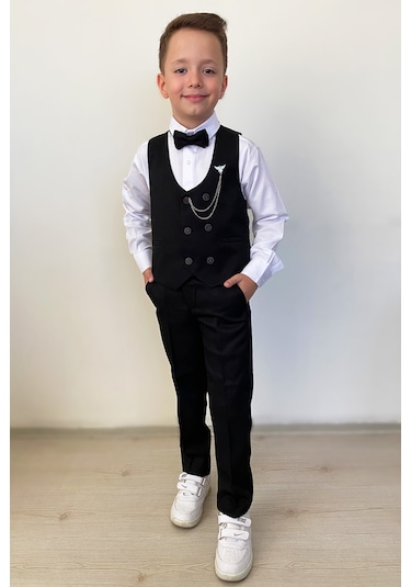 Erkek Çocuk Takım Elbise Panyonlu Yelekli Takım Elbise 001