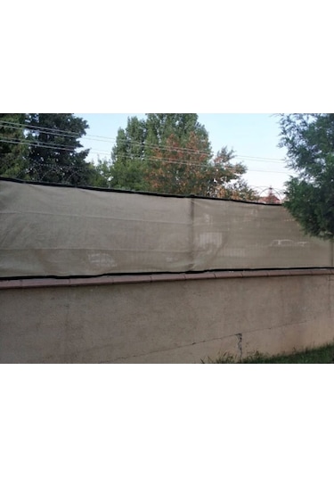 Morilu Çit Filesi - Gölgelik File - 95'Lik Şeritli Halkalı - Krem - Gölgelik Tente - Araba Güneşlik - Çit Örtüsü