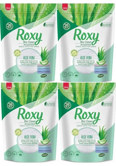 Roxy Bio Clean Doğal Matik Toz Sabun Aloe Vera 4 X 800 Gr