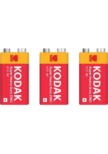 Kodak 1X3 3 Adet Shrink Ambalaj Çinko Karbon 9 Volt Pil