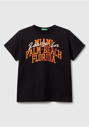 Benetton Erkek Çocuk Siyah Bnt-b Tshırt Siyah