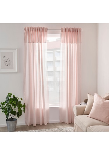 Ikea Moalısa Fon Perde 145x300 Cm Pembe