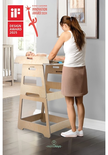 Bebek Alt Değiştirme Kulesi Baby Changing Tower Natural
