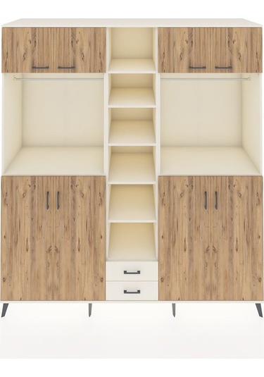 Kronos Dolap 14 Raflı 2 Çekmeceli 2 Askılı 220x59x243 Aytaşı-çam/aytaşı Atlas Çam/aytası