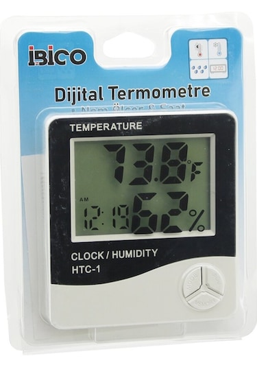Dijital Saat - Sıcaklık - Nem Ölçer Pilli 4915