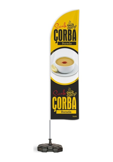 Çorba Temalı Tek Yelken Bayrak Takımı V1 1adet