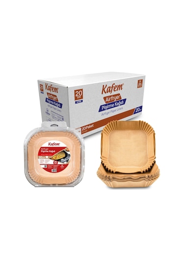 Kafem Airfryer Pişirme Kağıdı Kare 20 x 25'li 20 CM