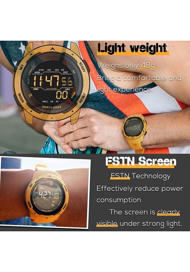 Tenfowee Mars Kırmızı Spor Saati - 50m Su Geçirmez, Adım/distance/kalori Sayaç, Kronometre, Fstn Ekran, Hafif Ve Şok Direnci, Üniversite Öğrencileri İçin Dış Mekan Sporları