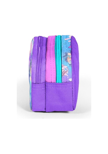 Coral High Kids Mor Pembe Unicorn Deniz Kızı Desenli İki Bölmeli Kalem Çantası 12090