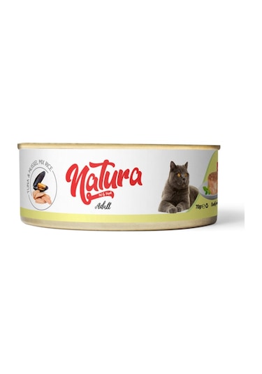 Natura Ton Balığı ve Midyeli Konserve Yetişkin Kedi Maması 70 G