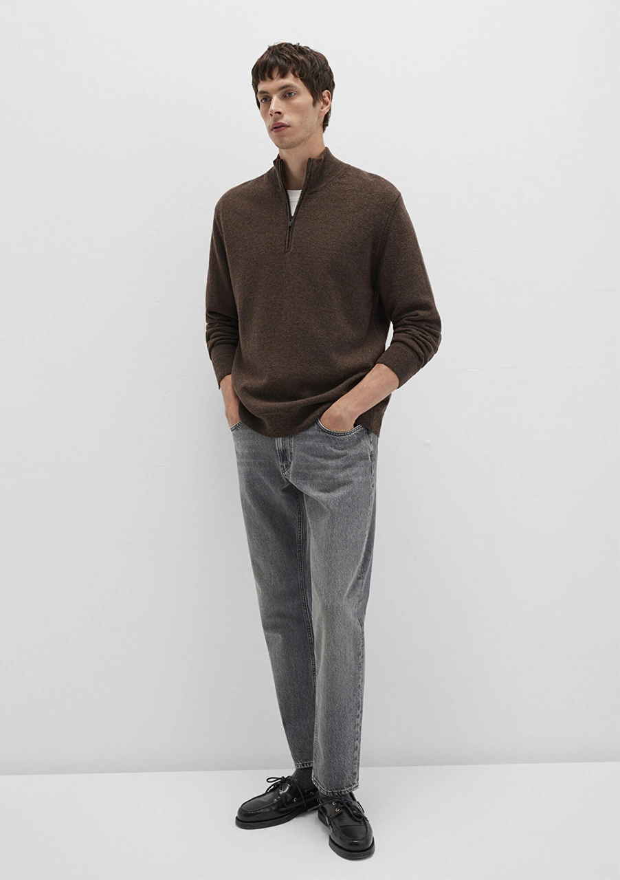 Mavi - Yün Karışımlı Kahverengi Kazak 0710371-70251 Kahverengi