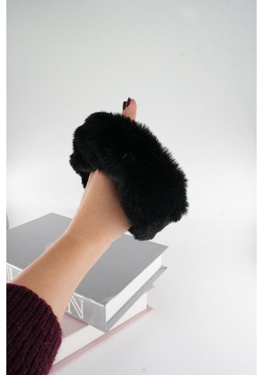 Bayan Peluş Lastik Toka-5100 Siyah