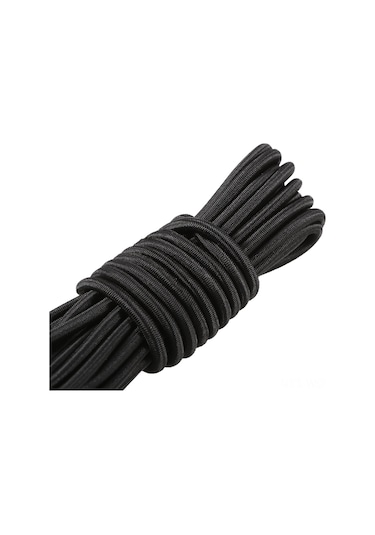 Neevoyu Siyah 4mm Lateksli Kayık Kordonu - Çantalar Ve Eşyaları Sabitlemek İçin Esnek Lastik Telli İp