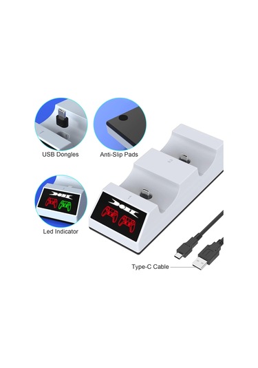 Ps5 Stand 2 Kol Şarj İstasyonu Göstergeli Dock Tp5-0508b