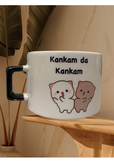 Kankamda Kankam Çift Taraf Yazılı Kupa Bardak Siyah Latte